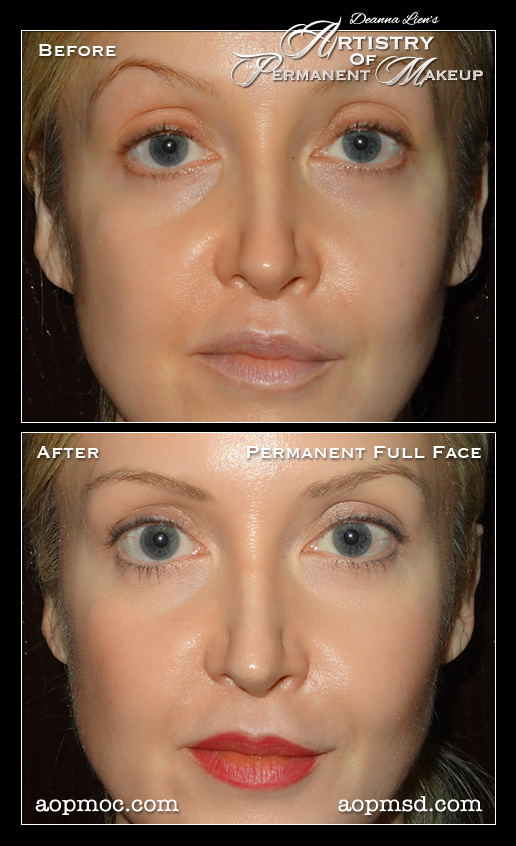 Artistry Permanent Makeup : Permanent Full Face Gallery - Before & After